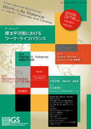 ワークショップ　環太平洋圏におけるワーク・ライフバランス
International Workshop:
Work-Life Balance in Japan, Australia and Canada